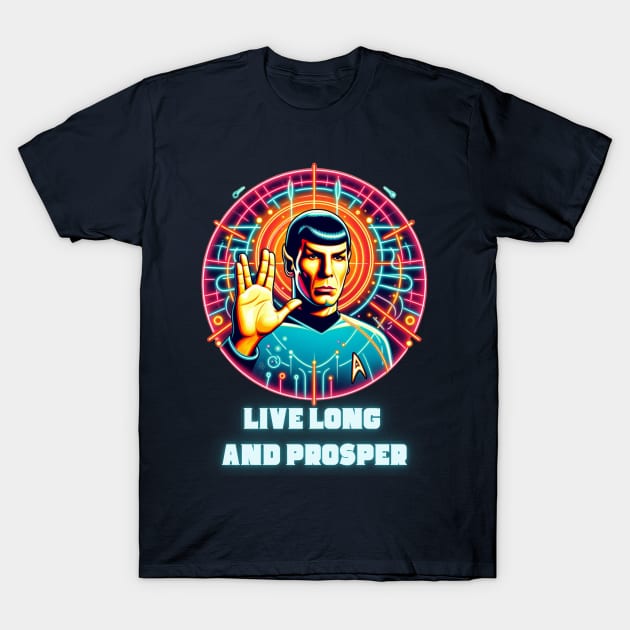 Spock - Neon Prosperity T-Shirt by Tiger Mountain Design Co.